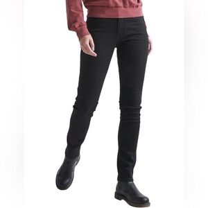 DU/ER Womens Fireside Jeans Slim Straight Fleece Lined Denim Sz 27x32 Black Duer